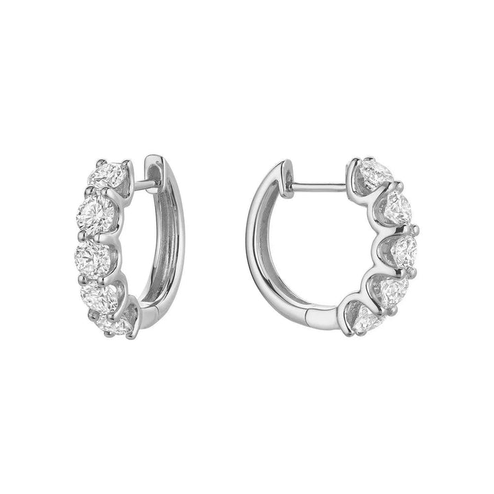 U Setting Lab Grown Diamond Huggie Earrings