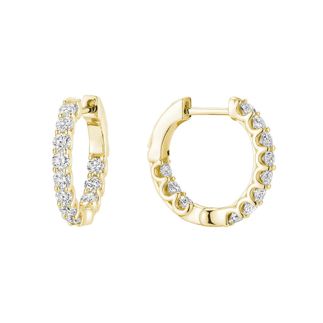 In &amp; Out Huggie Lab Grown Diamond Earrings