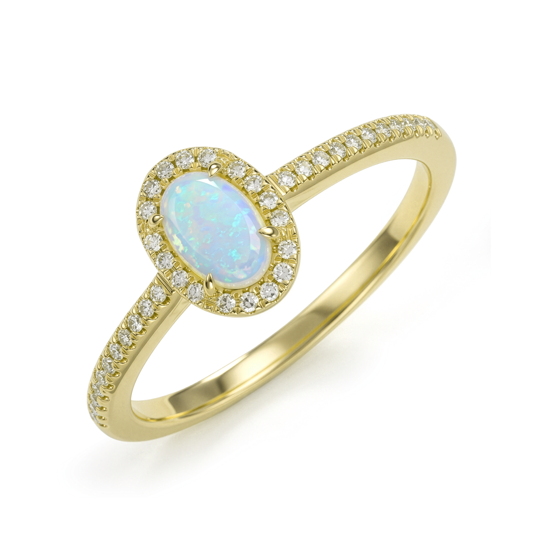 Opal Diamond Ring