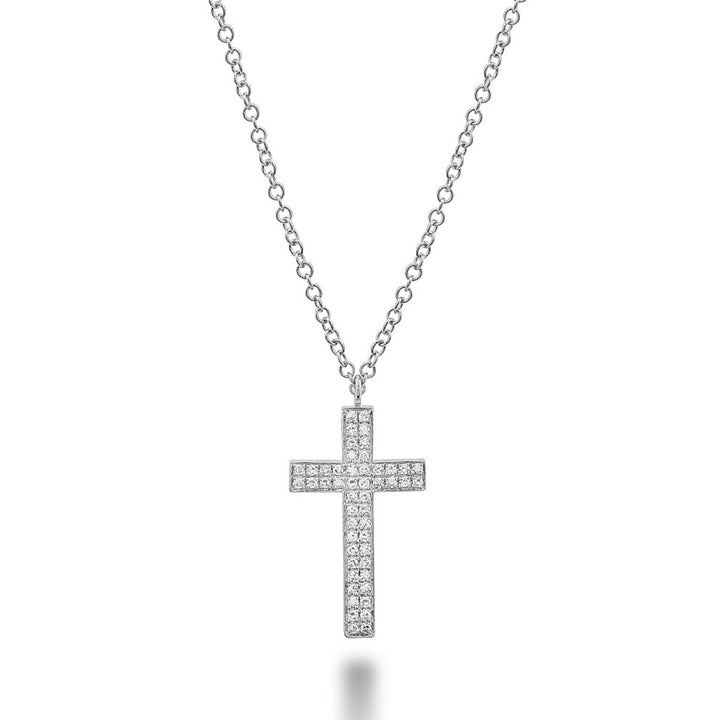 Collier croix pavé de diamants 