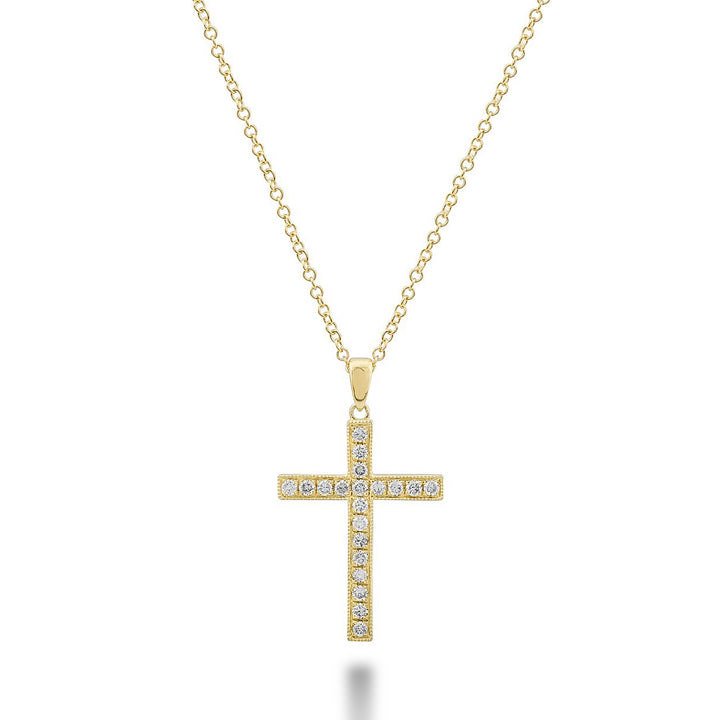 14K Gold Diamond Cross Pendant by ORLY Jewellers
