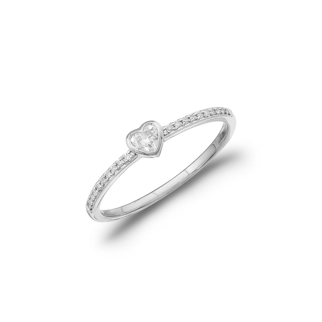 14K Gold Dainty Diamond Heart Ring by ORLY Jewellers