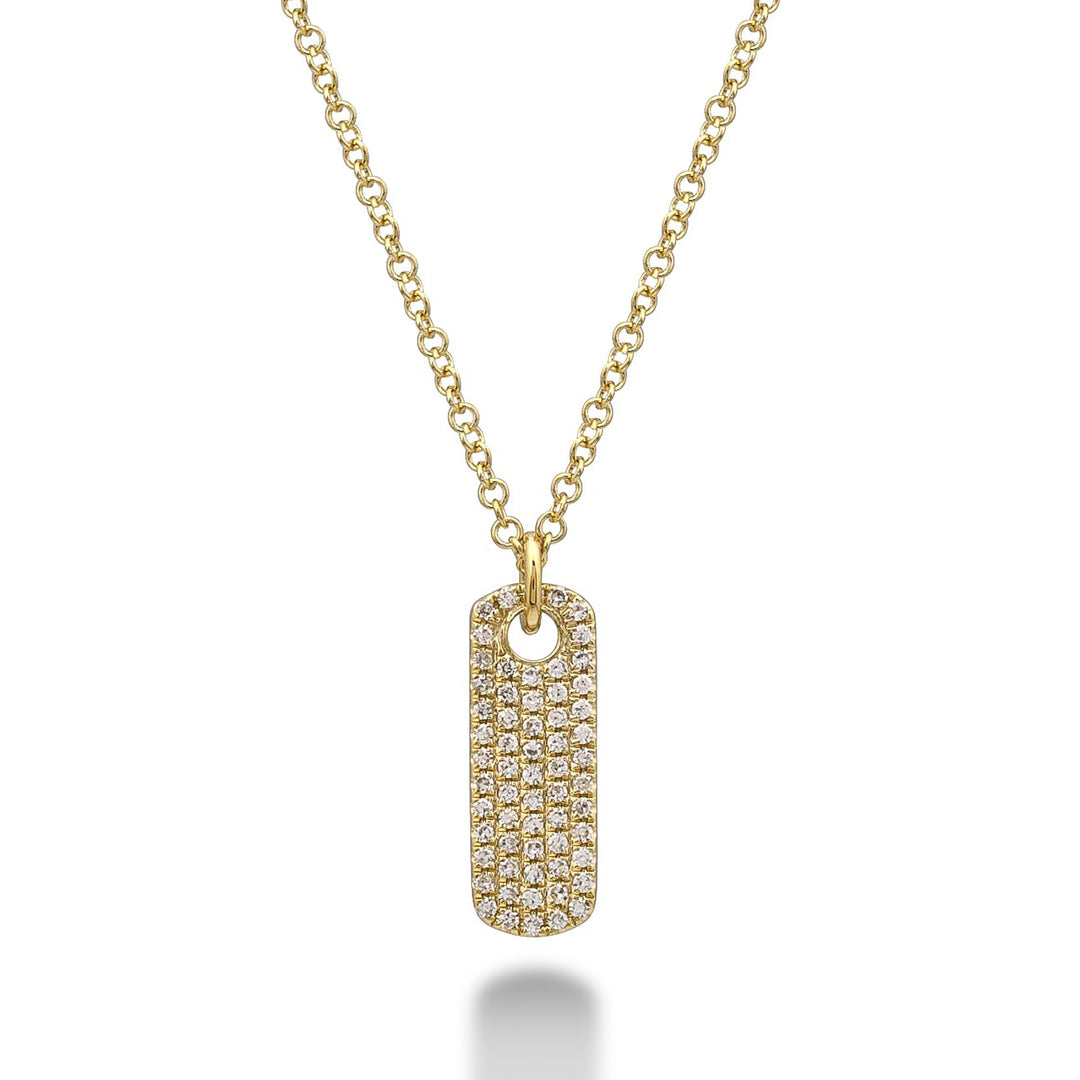 14K Gold Diamond Tag Necklace by ORLY Jewellers