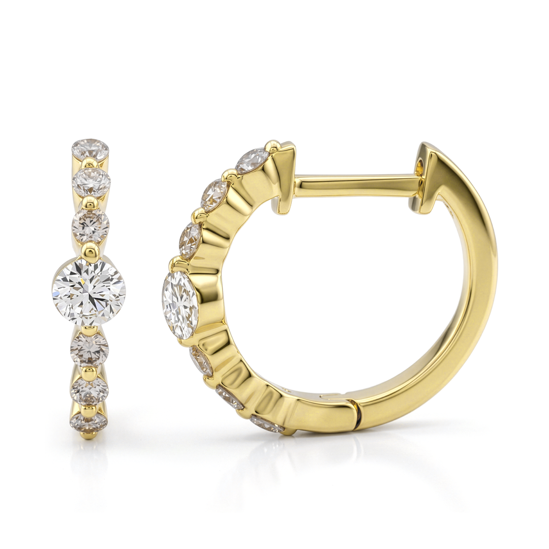 Diamond Huggie Earrings
