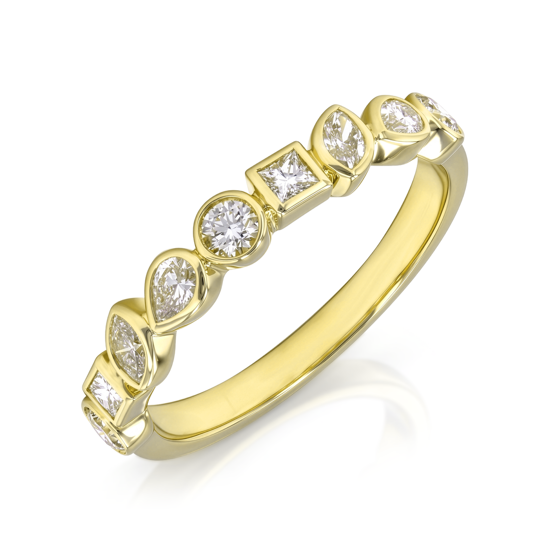 Bezel Set Multi-shape Diamond Ring