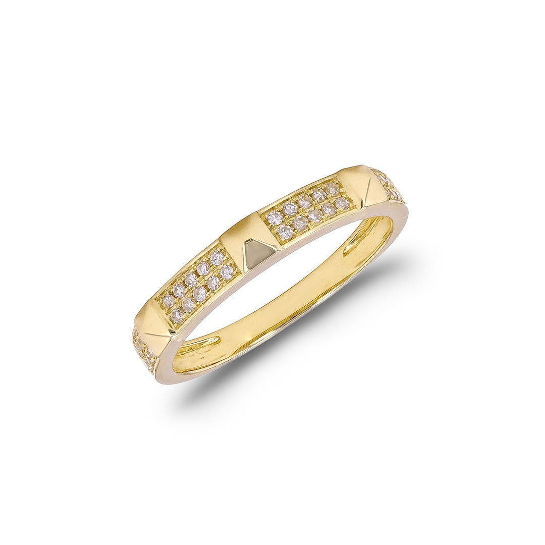 14K Gold Diamond Pyramid Ring by ORLY Jewellers