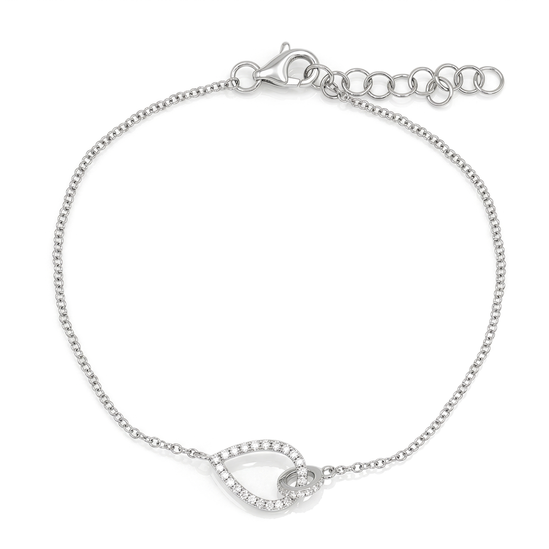 Open Pear Diamond Bracelet