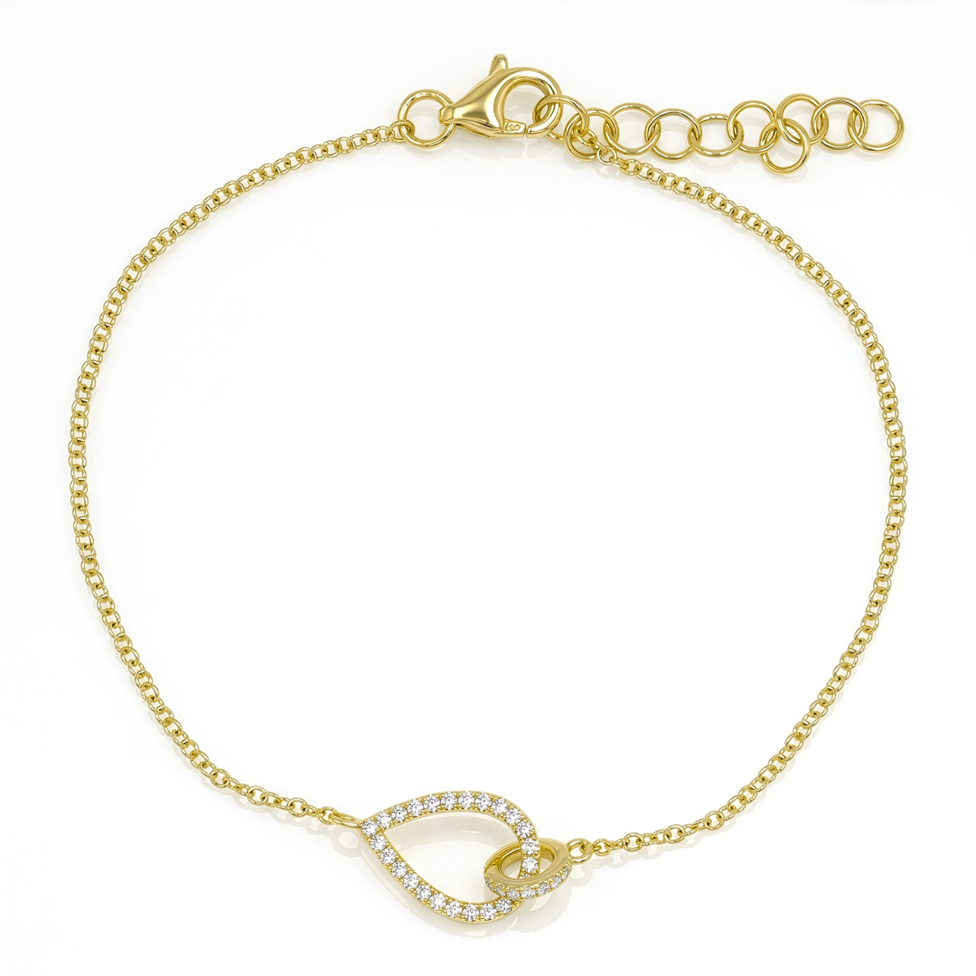 Open Pear Diamond Bracelet