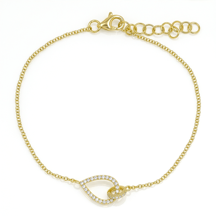 Open Pear Diamond Bracelet