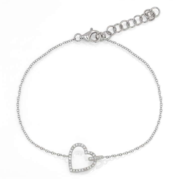 Open Heart Diamond Bracelet