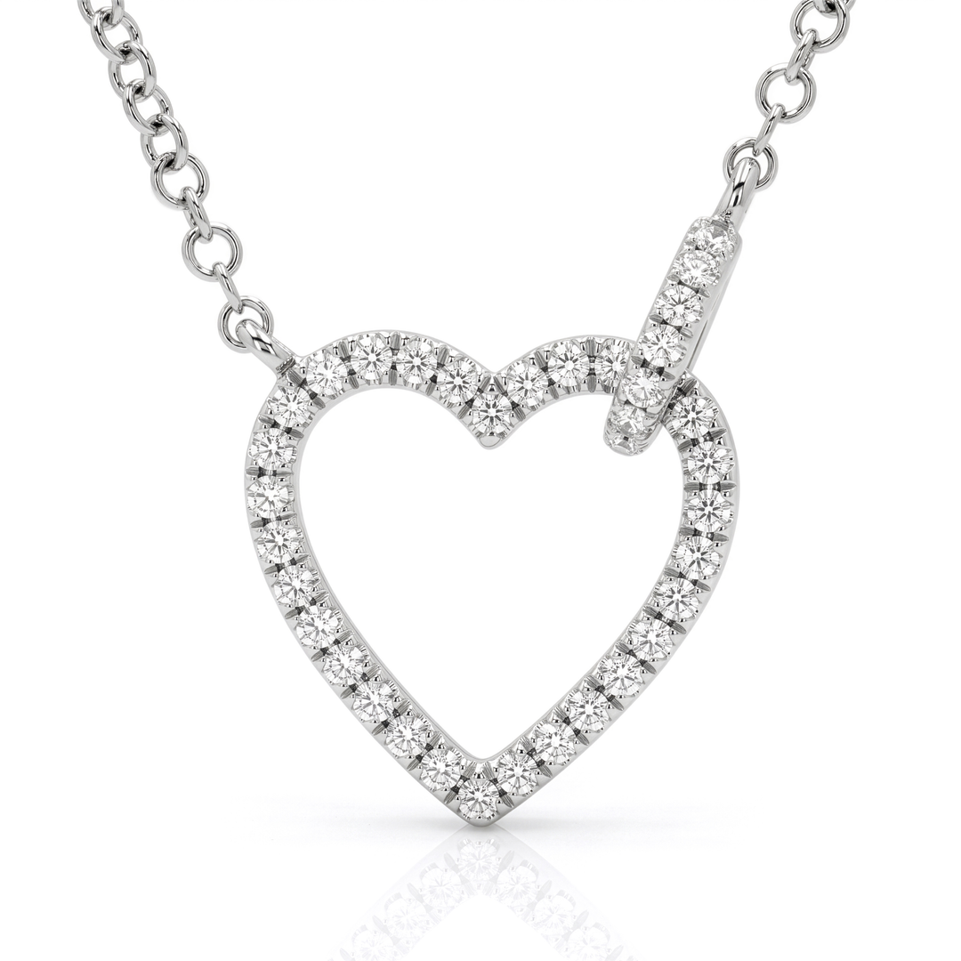 Open Heart Diamond Necklace
