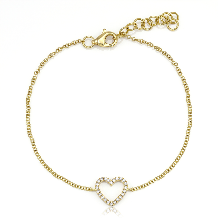 Open Heart Diamond Bracelet