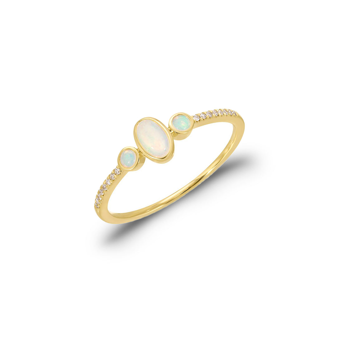 14K Gold Opal Diamond Ring by ORLY Jewellers