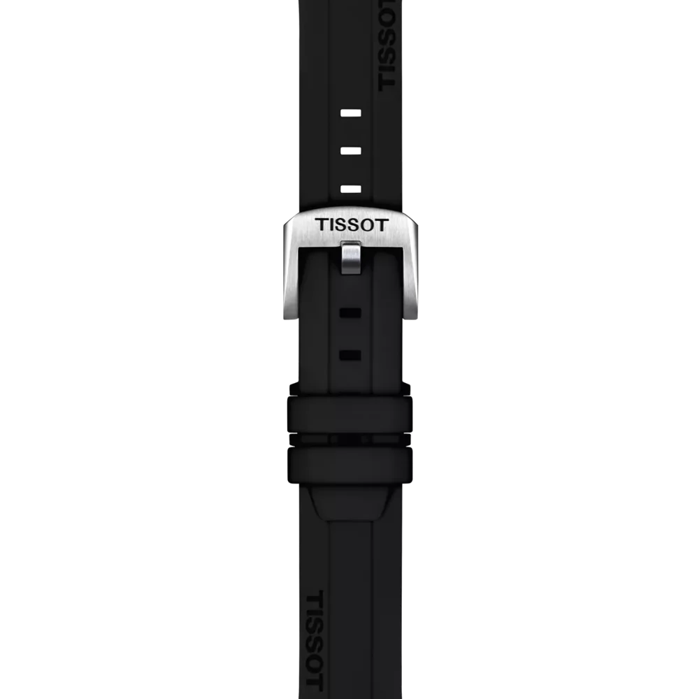TISSOT Bracelet en Silicone Noir Officiel Entrecorne 18 mm