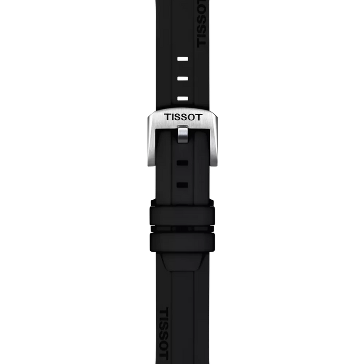 TISSOT Bracelet en Silicone Noir Officiel Entrecorne 18 mm