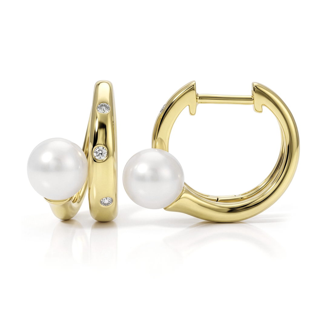 Pearl Huggie Earrings