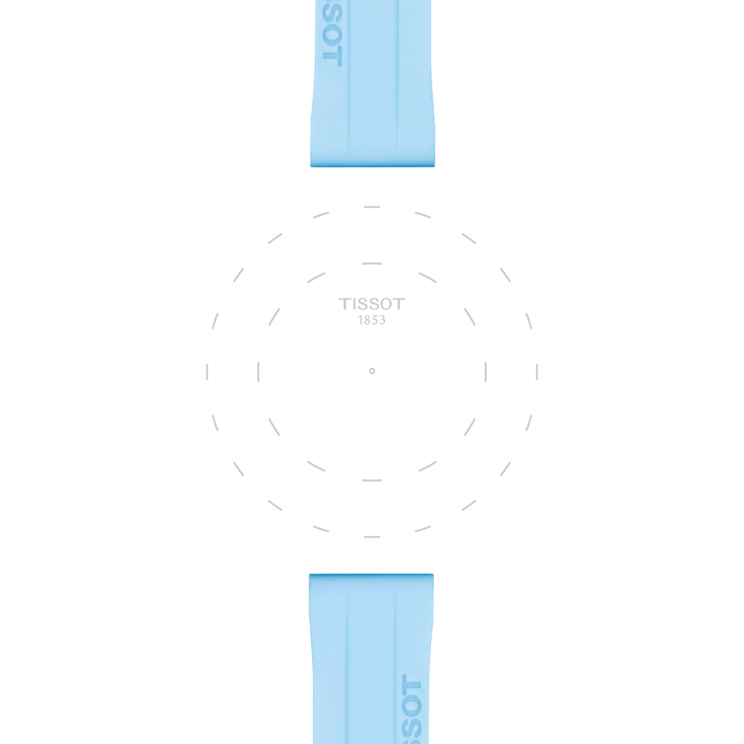 TISSOT Official Blue Silicone Strap Lugs 18 mm