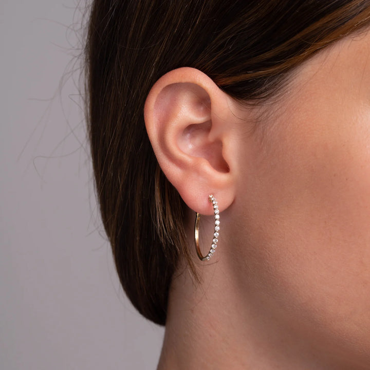 14K Yellow Gold Diamond Hoop Earrings by ORLY Jewellers