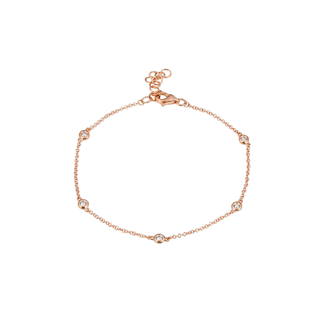 Diamond by the Yard Bracelet in 14K Gold with 5 diamonds totaling 0.11CTDI