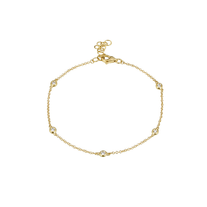 Diamond by the Yard Bracelet in 14K Gold with 5 diamonds totaling 0.11CTDI