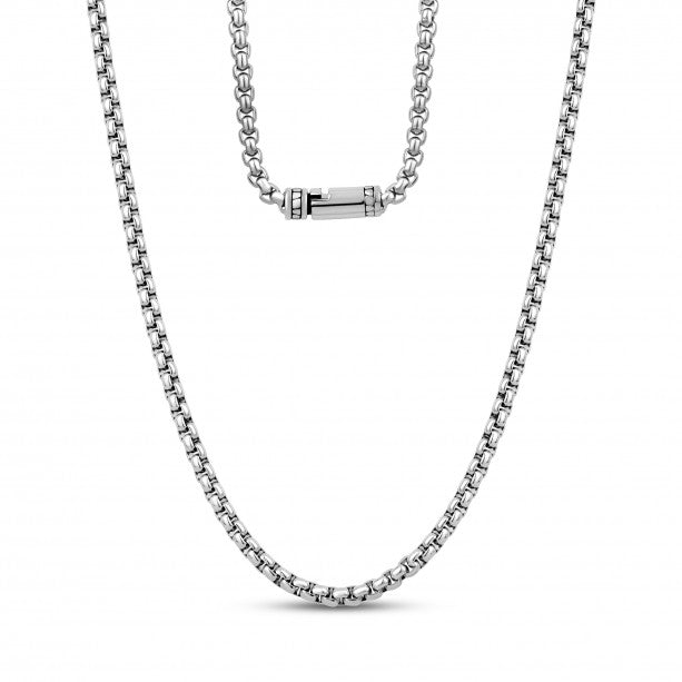 A.R.Z Stainless Steel 4mm Round Box Link Necklace | ORLY Jewellers
