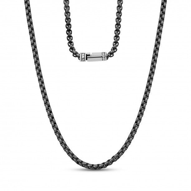 A.R.Z Stainless Steel 4mm Round Box Link Necklace | ORLY Jewellers