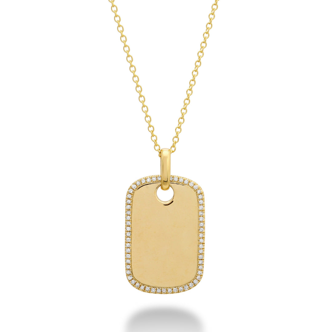 14K Gold Diamond TAG Necklace by ORLY Jewellers