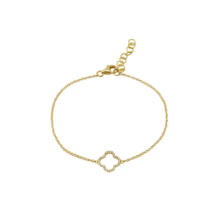 14K Gold Diamond Clover Bracelet by ORLY Jewellers