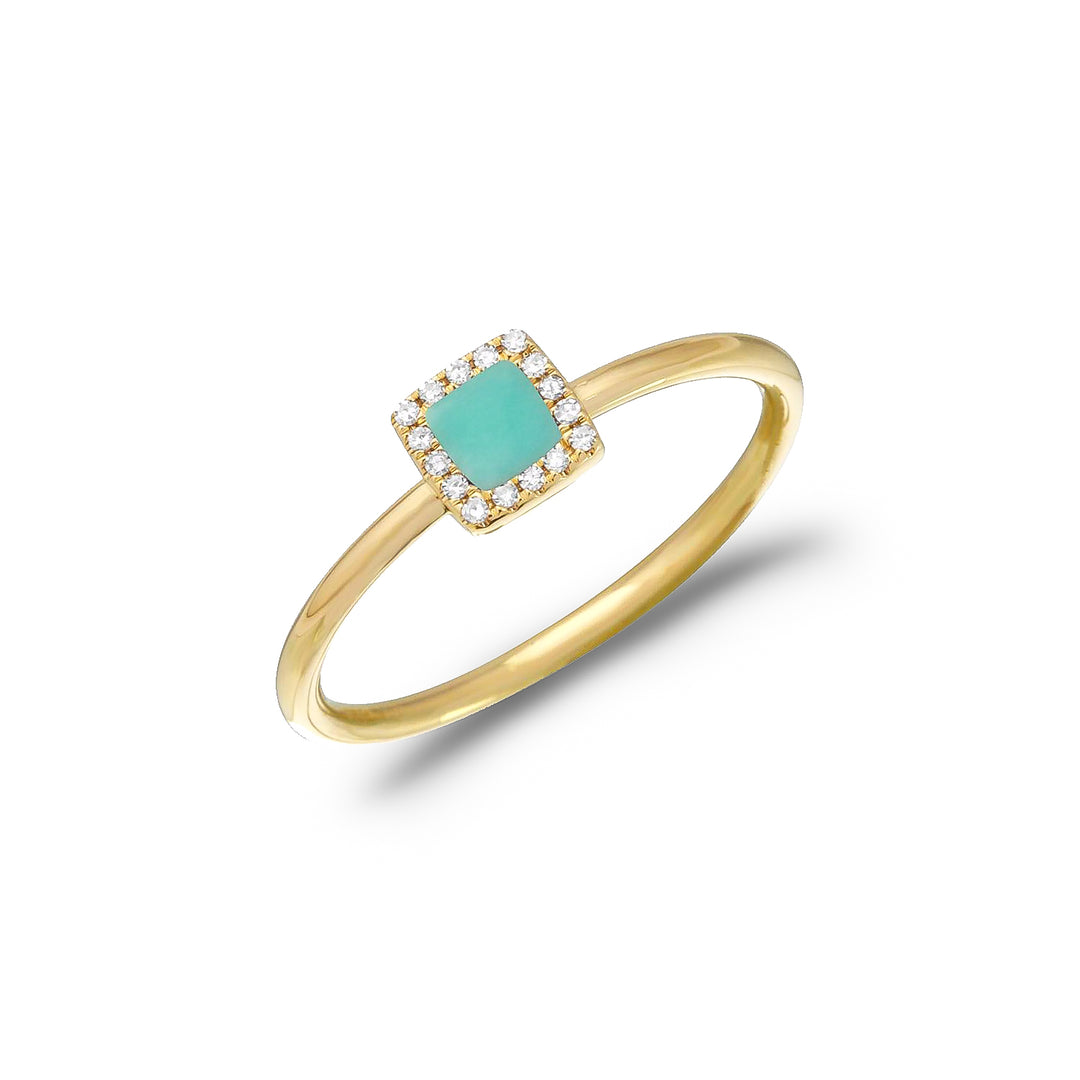 Diamond & Turquoise Ring in 14K Gold - ORLY Jewellers