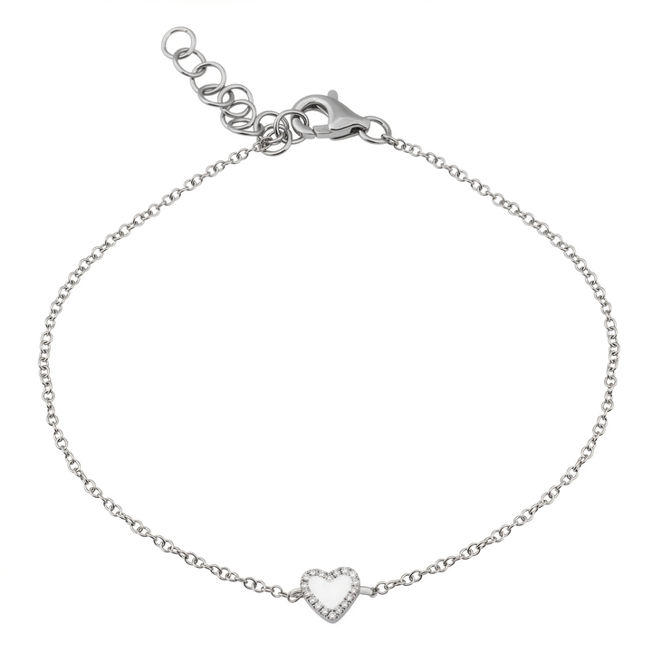 Bracelet Coeur Diamant Nacre