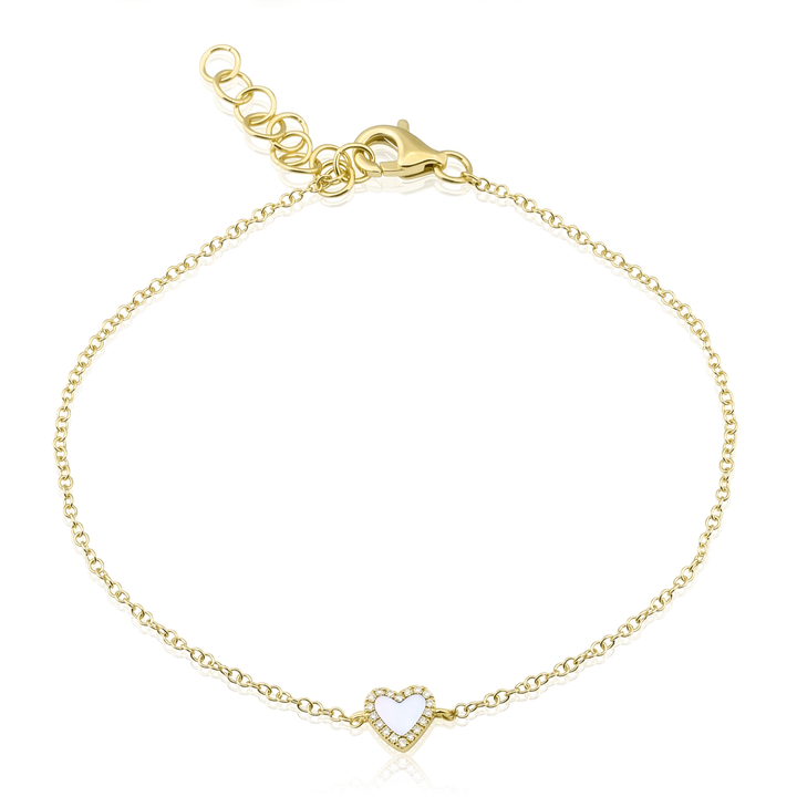 Bracelet Coeur Diamant Nacre