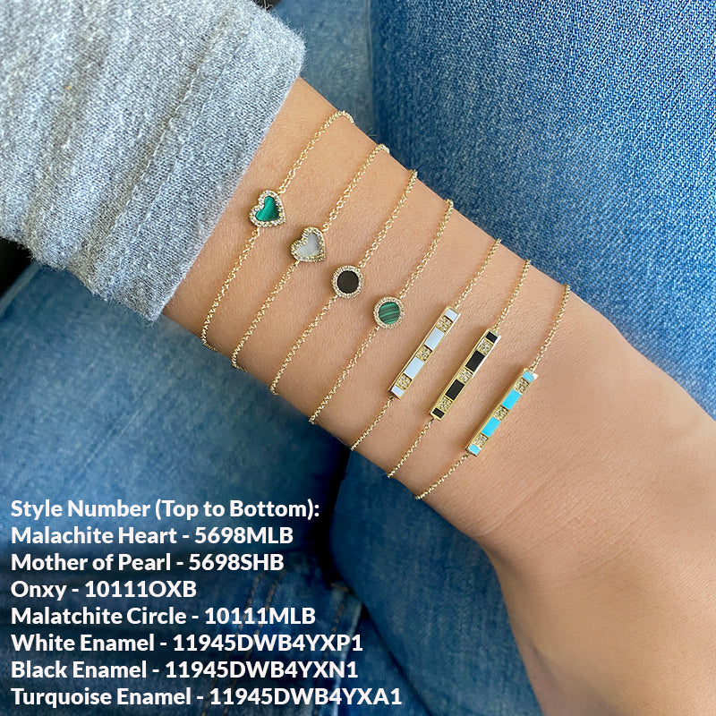 Turquoise & Diamond Heart Bracelet