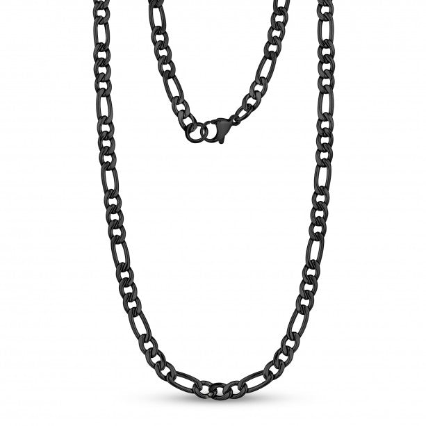 A.R.Z Stainless Steel 5mm Figaro Link Necklace | ORLY Jewellers