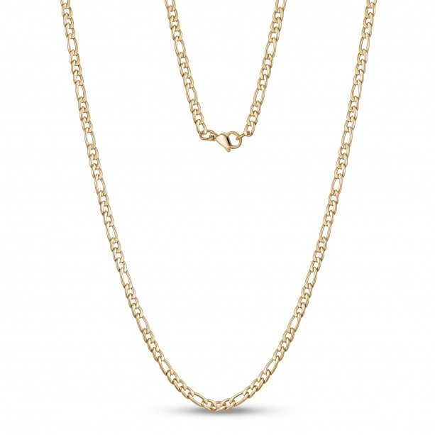 A.R.Z Stainless Steel 3.5mm Figaro Link Necklace | ORLY Jewellers