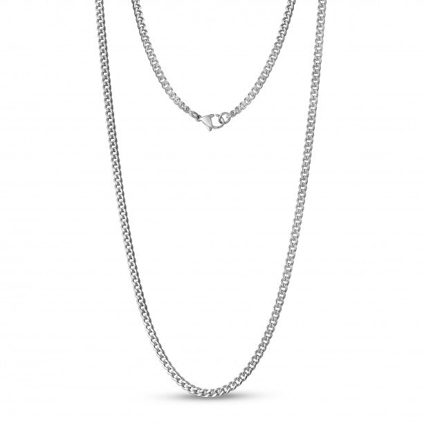 A.R.Z Stainless Steel 3.5mm Curb Link Necklace | ORLY Jewellers