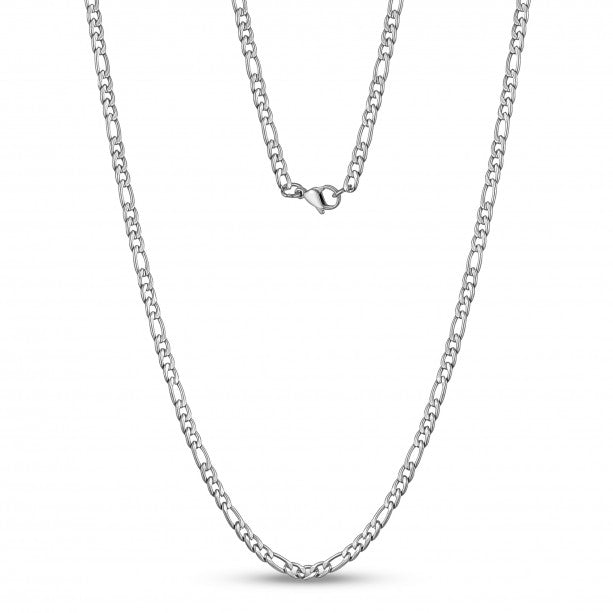 A.R.Z Stainless Steel 3.5mm Figaro Link Necklace | ORLY Jewellers