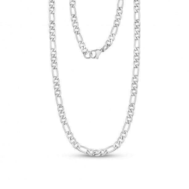 A.R.Z Stainless Steel 5mm Figaro Link Necklace | ORLY Jewellers