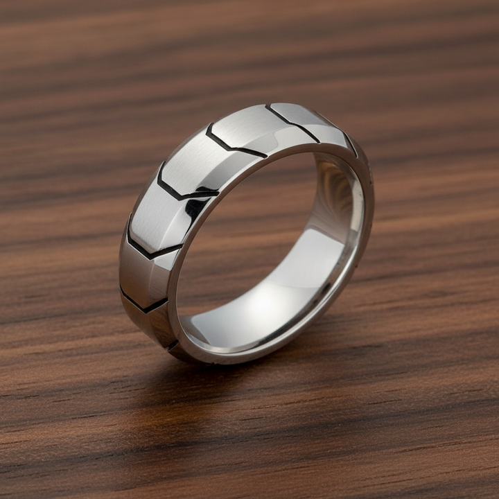 A.R.Z Steel Men's 6.5mm Speed Racer Ring