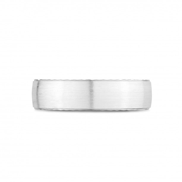 A.R.Z Steel 6mm Flat Steel Ring W/ Diamond Cut Edges | ORLY Jewellers