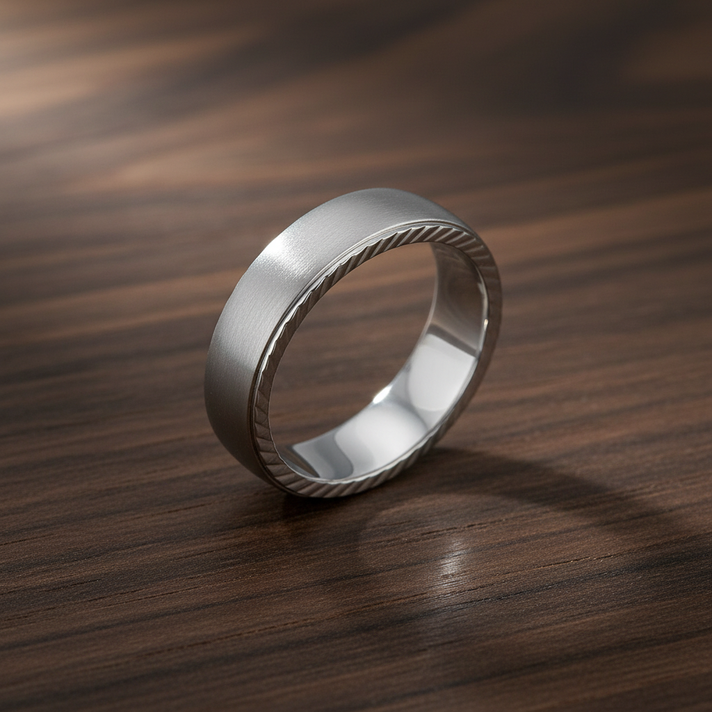 ARZ Steel Bague plate en acier de 6 mm avec bords taillés en diamant