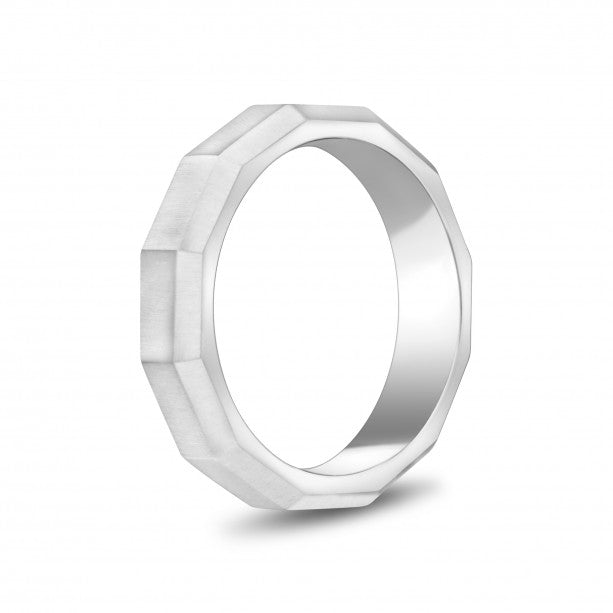 A.R.Z Steel Matte Faceted Ring | Stainless Steel | ORLY Jewellers