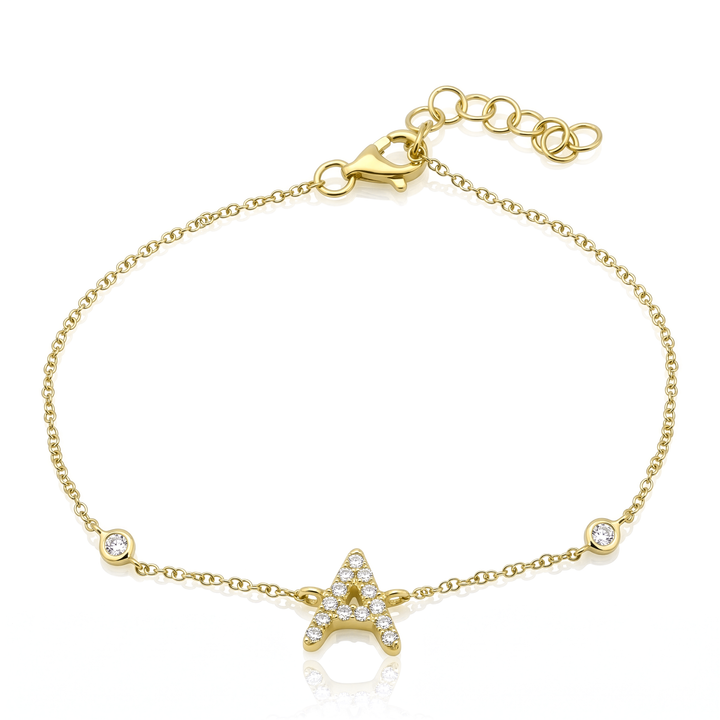 Initial Diamond Bracelet - Letter A