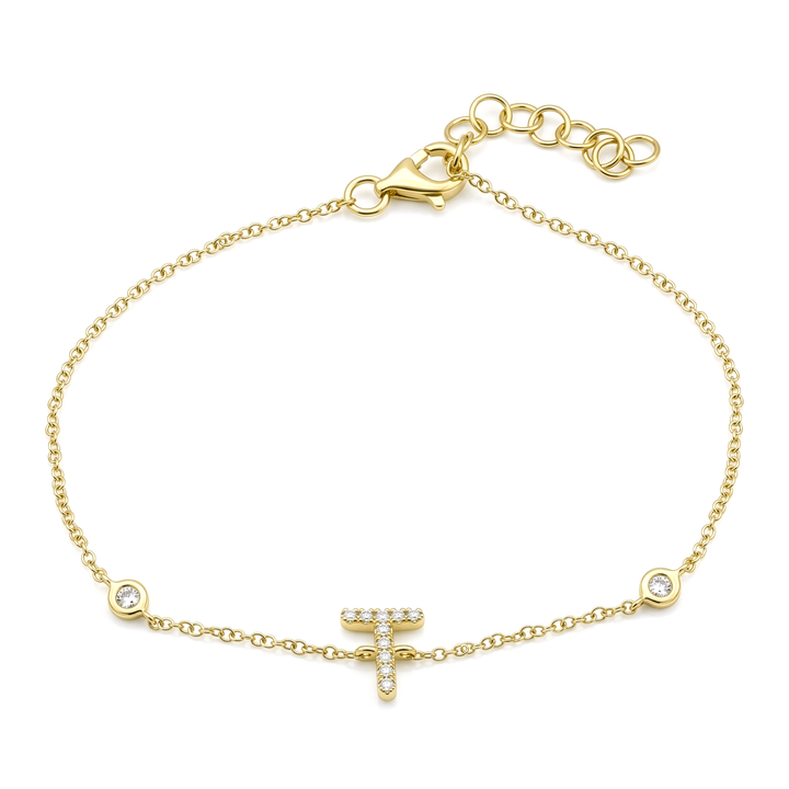 Initial Diamond Bracelet - Letter T