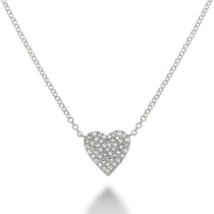 Heart Diamond Pave Setting Necklace