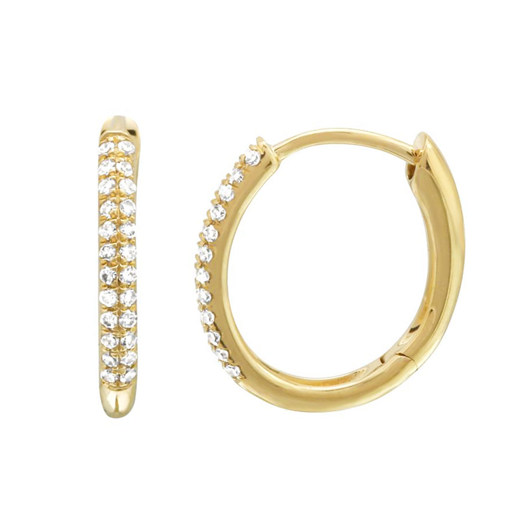 14K Gold Diamond Huggies Earrings by ORLY Jewellers