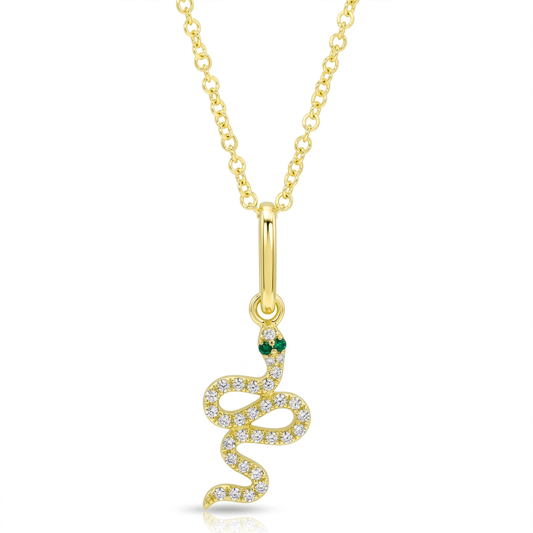 Diamond Snake Necklace Charm