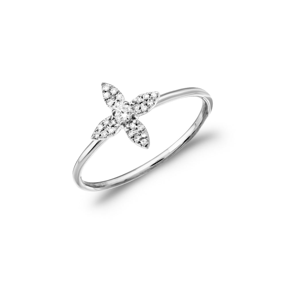 14K Gold Diamond Flower Ring by ORLY Jewellers