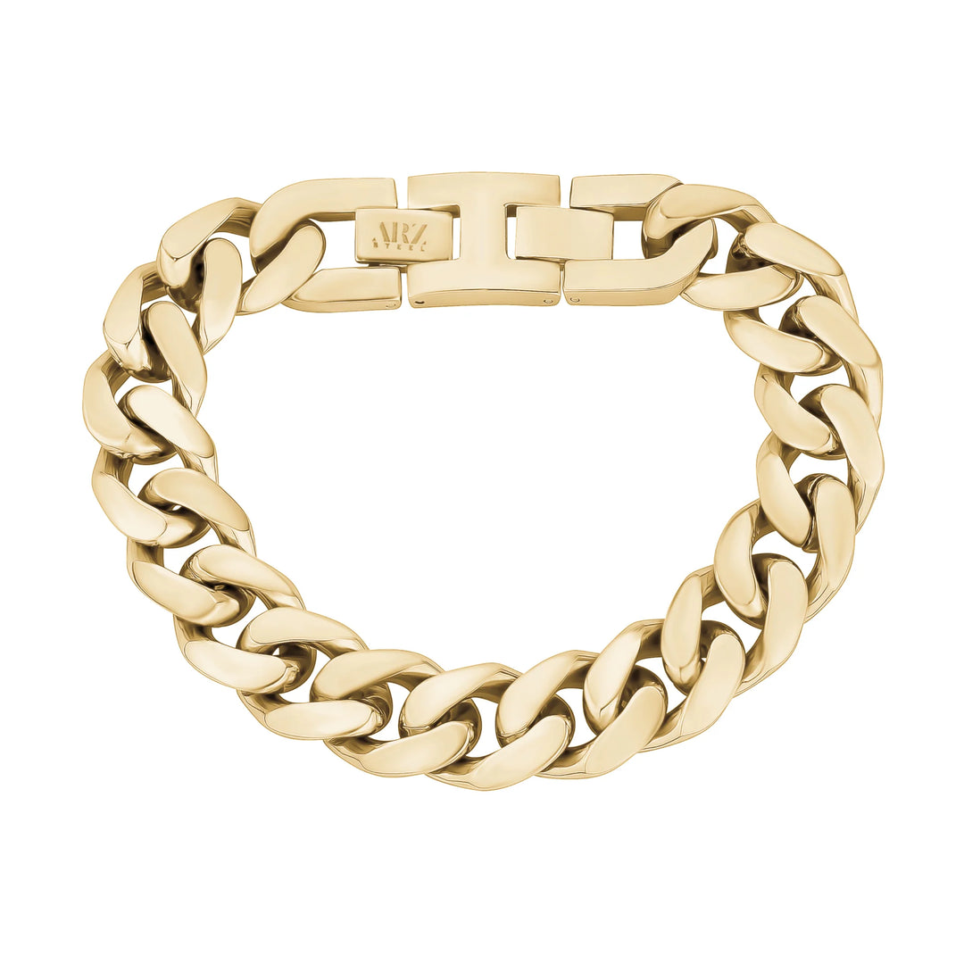A.R.Z Stainless Steel Cuban Link Bracelet 14mm - ORLY Jewellers Canada
