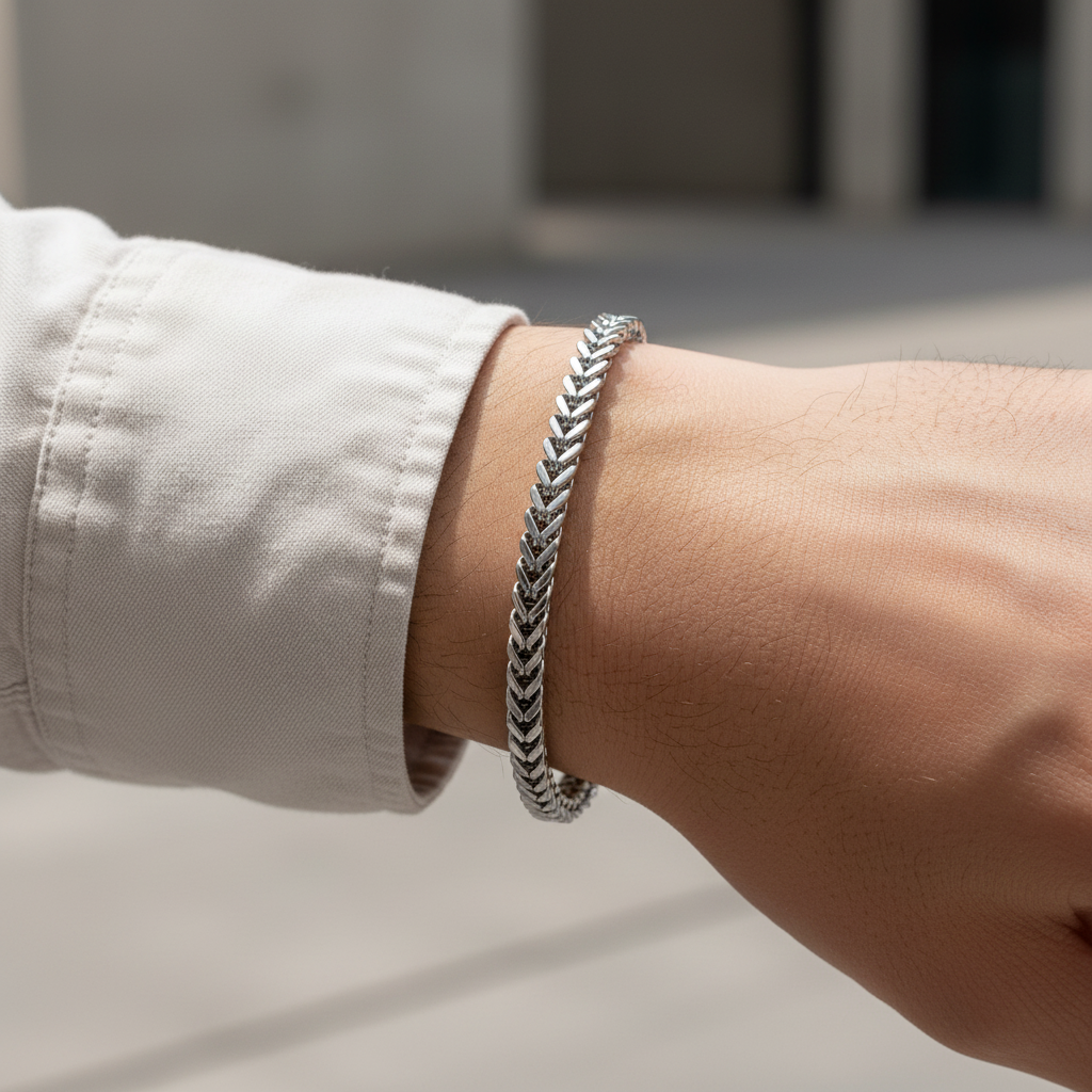 A.R.Z Steel Franco Link Bracelet 4mm