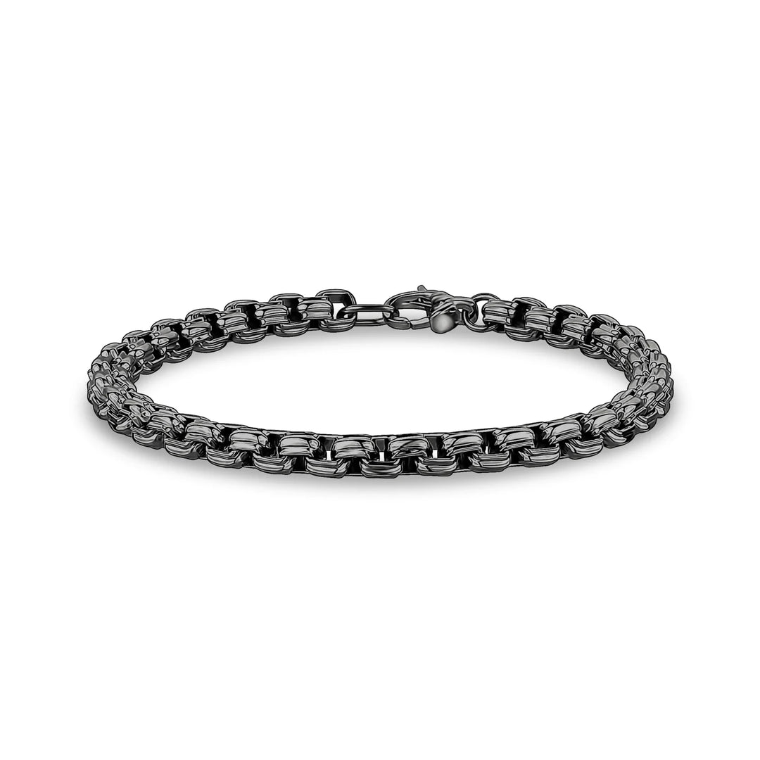 A.R.Z Stainless Steel Round Box Link Bracelet 6mm - ORLY Jewellers